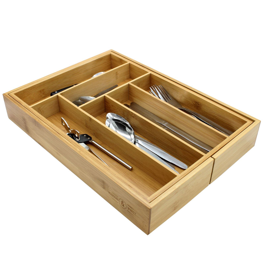 M&W Bamboo Extending Cutlery Tray