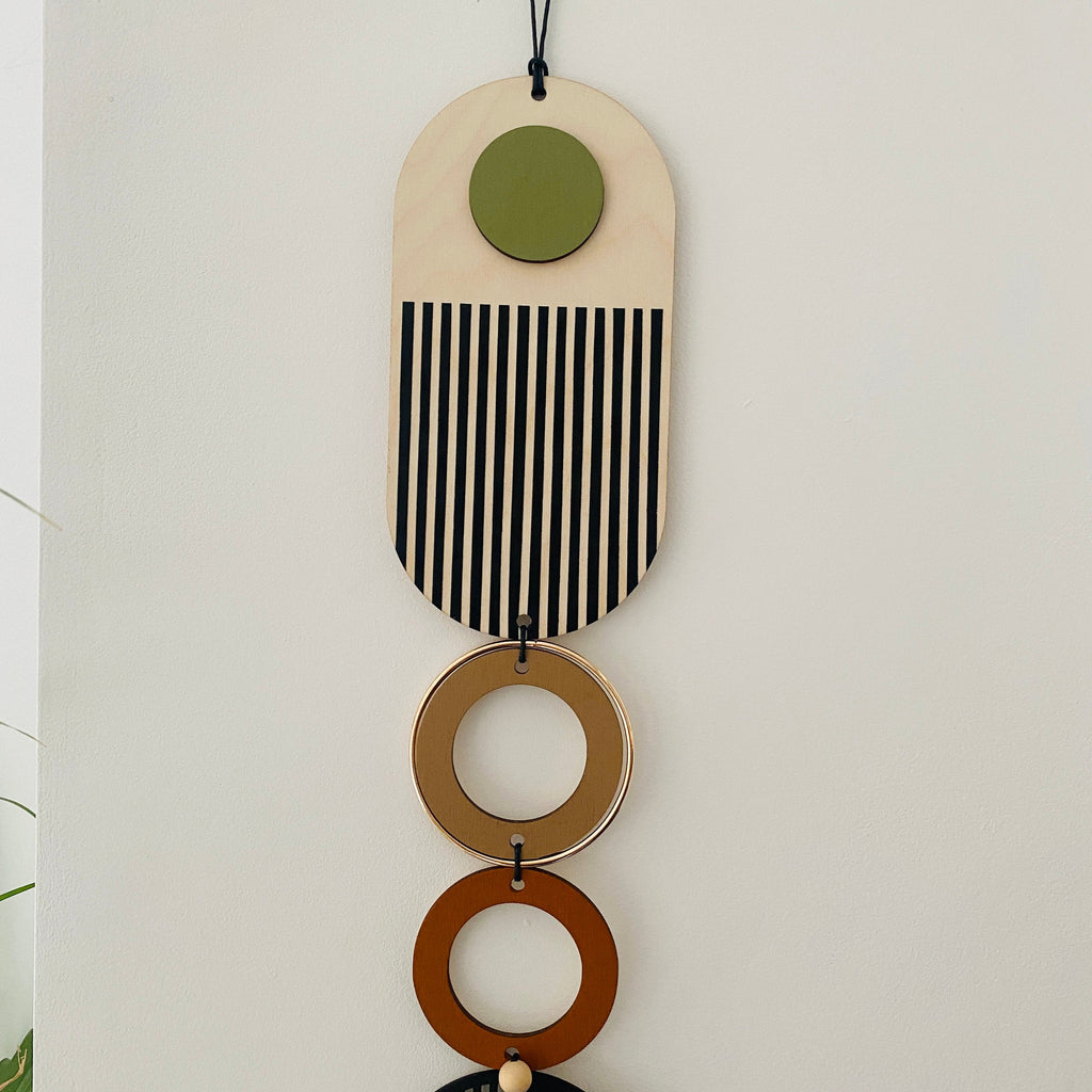 Modern Wall Art - Geometric Artwork - Minimal Home Decor - Slim Art - Long Wall Tapestry - Wood Art
